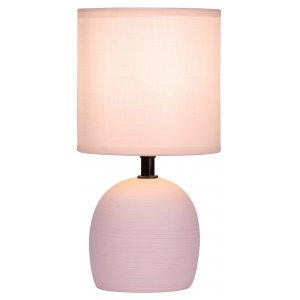 Розовая керамическая настольная лампа с абажуром цилиндр «Sheron»