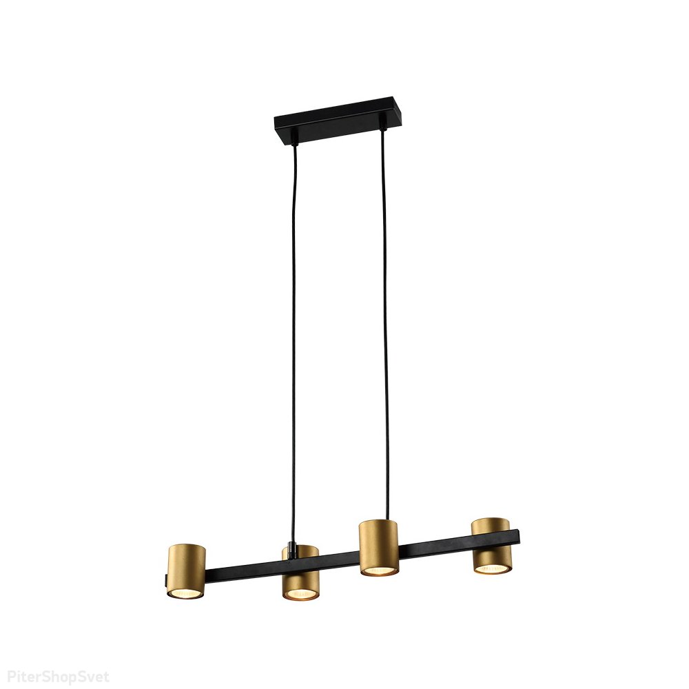 Чёрно-золотой длинный подвесной светильник «Chloe» 3153-304