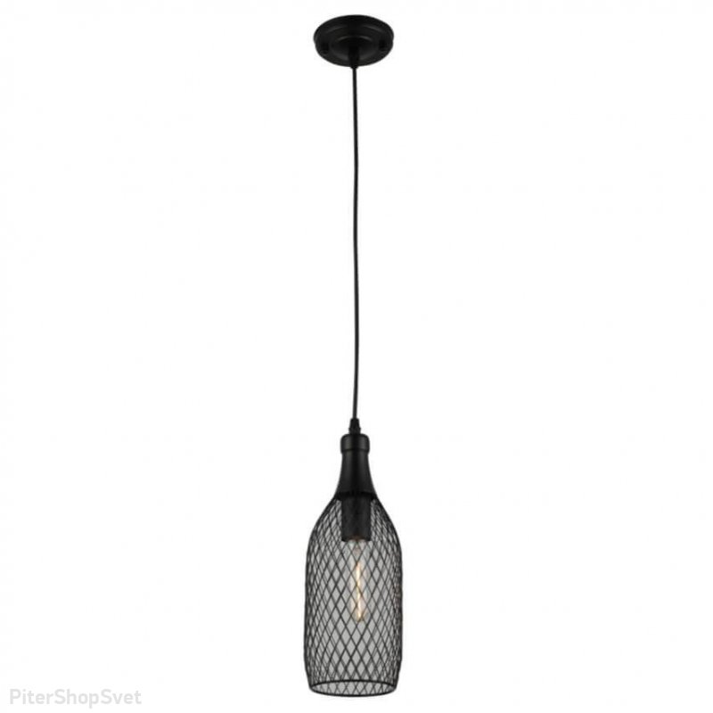 Чёрный подвесной светильник в форме бутылки «Marlis» 5074-201