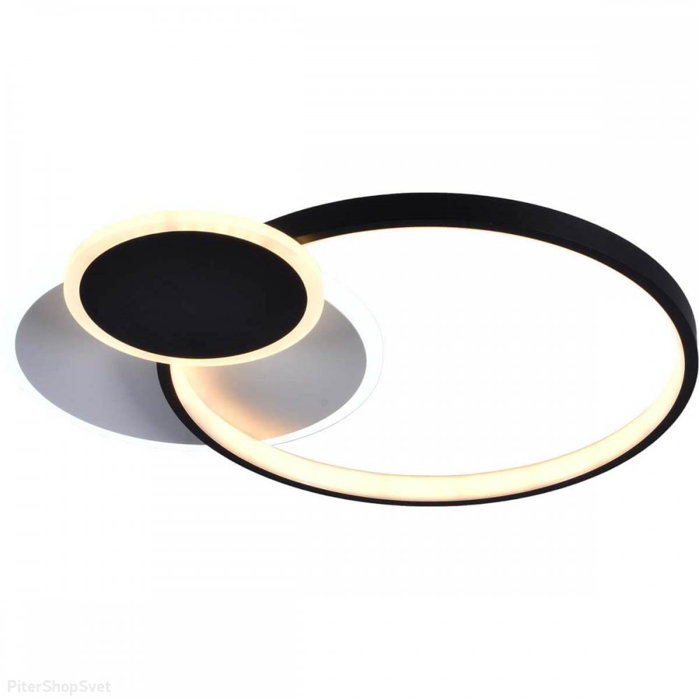 Чёрный потолочный светильник кольцо 52Вт с пультом «Julia» 6080-108
