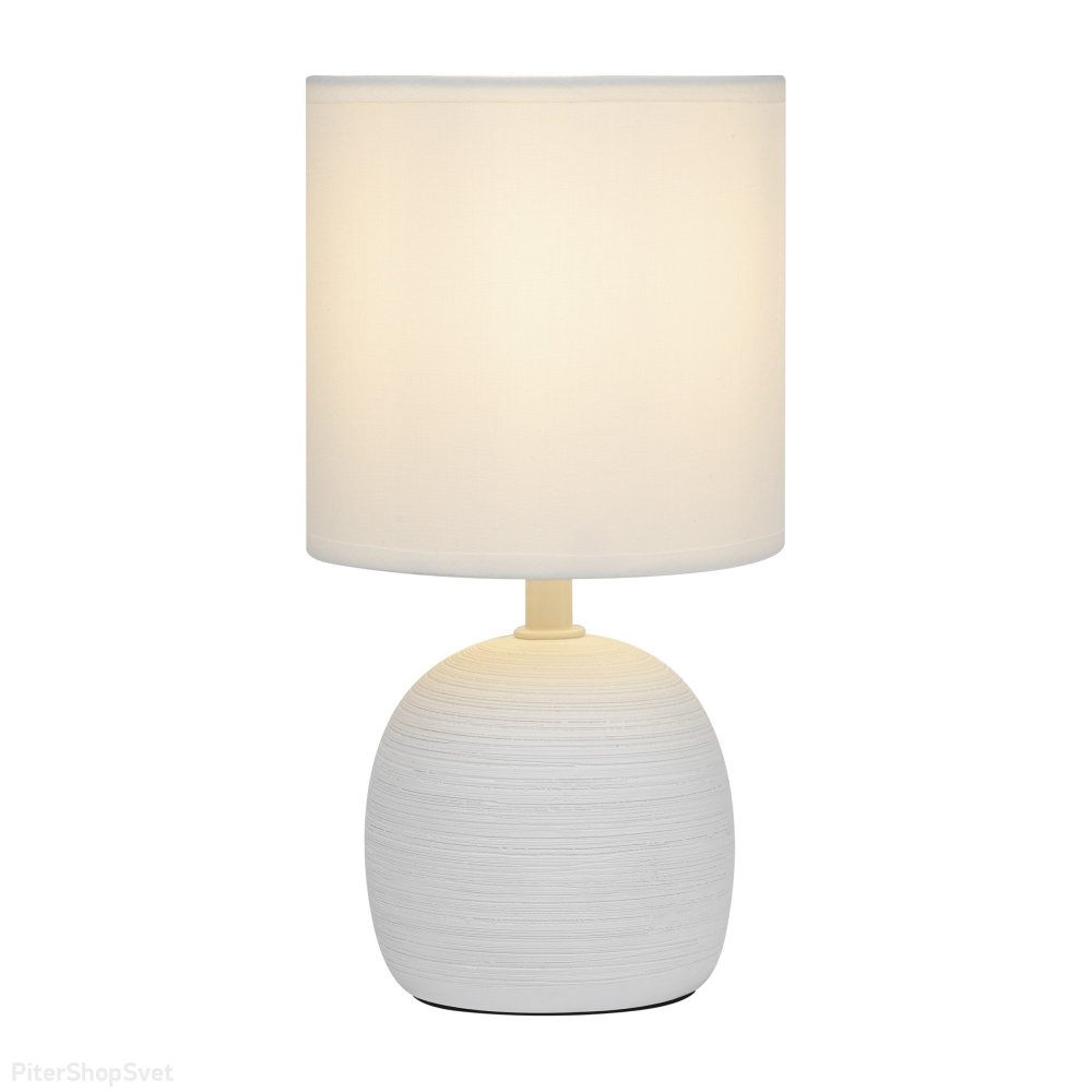 Белая керамическая настольная лампа с абажуром цилиндр «Sheron» 7044-502