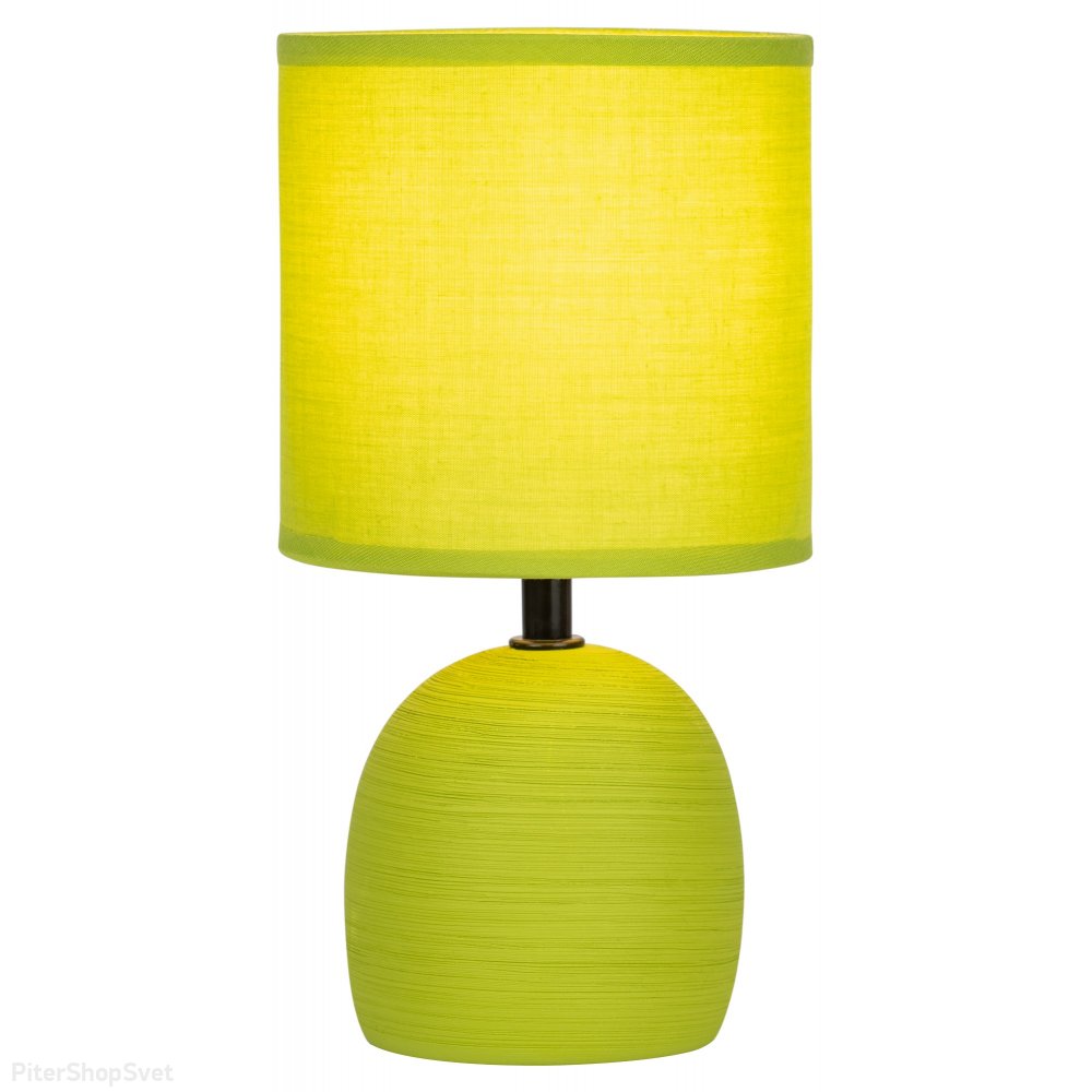 Салатовая керамическая настольная лампа с абажуром цилиндр «Sheron» 7067-503
