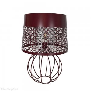 Металлическая настольная лампа бордового цвета «Карвед»