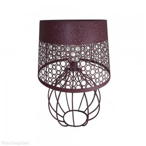 Бордовая настольная лампа из металла «Карвед»