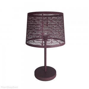 Бордовая настольная лампа из металла «Карвед»