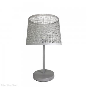 Металлическая настольная лампа серого цвета «Карвед»