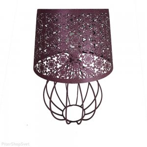 Металлическая настольная лампа бордового цвета «Карвед»