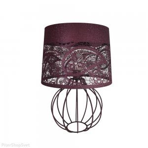 Бордовая настольная лампа «Карвед»