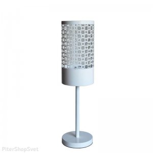 Белая настольная лампа из металла «Карвед»