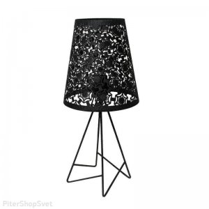 Чёрная настольная лампа с металлическим абажуром «Карвед»