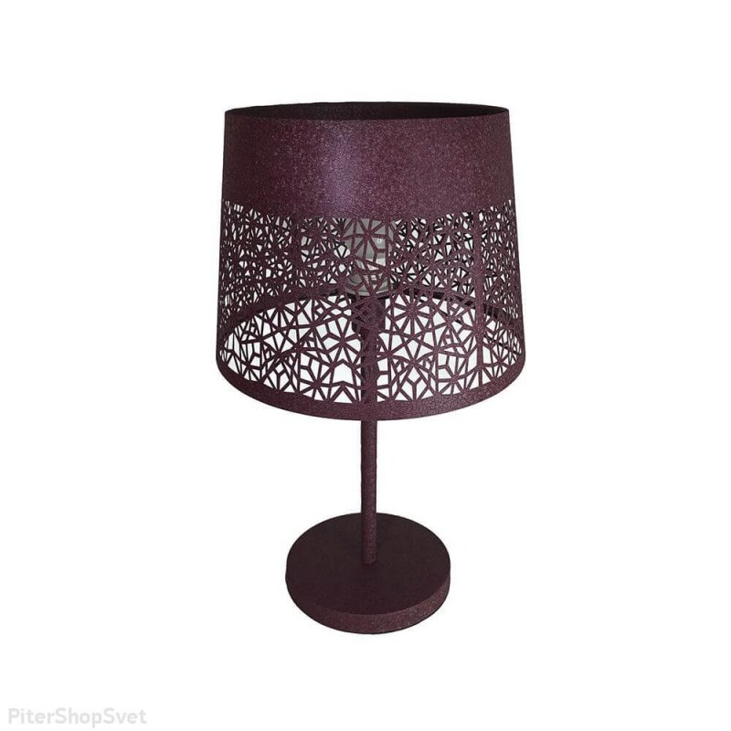 Металлическая настольная лампа бордового цвета «Карвед» 39102.04.68.01C