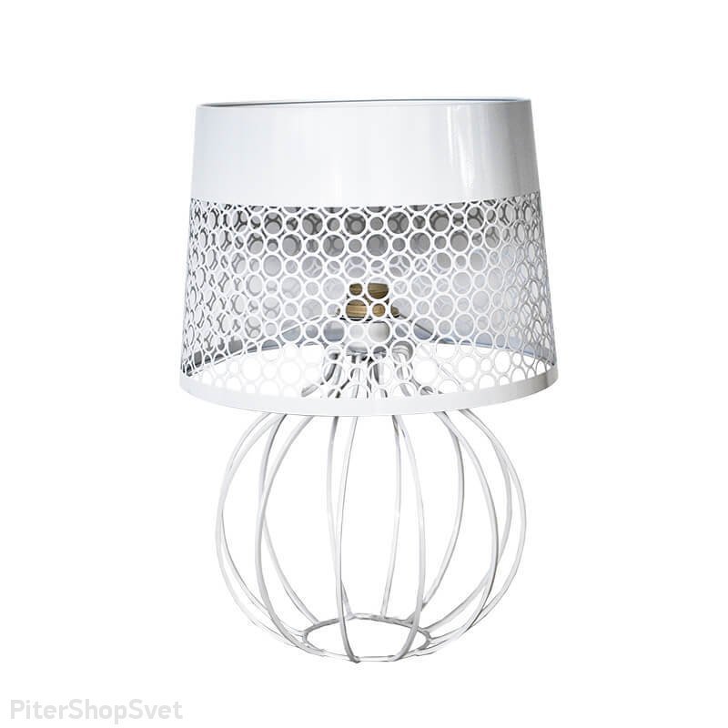 Белая металлическая настольная лампа «Карвед» 39103.04.09.01B