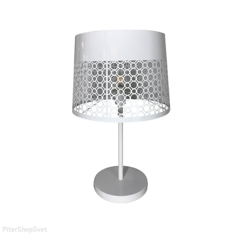 Металлическая настольная лампа белого цвета «Карвед» 39103.04.09.01C