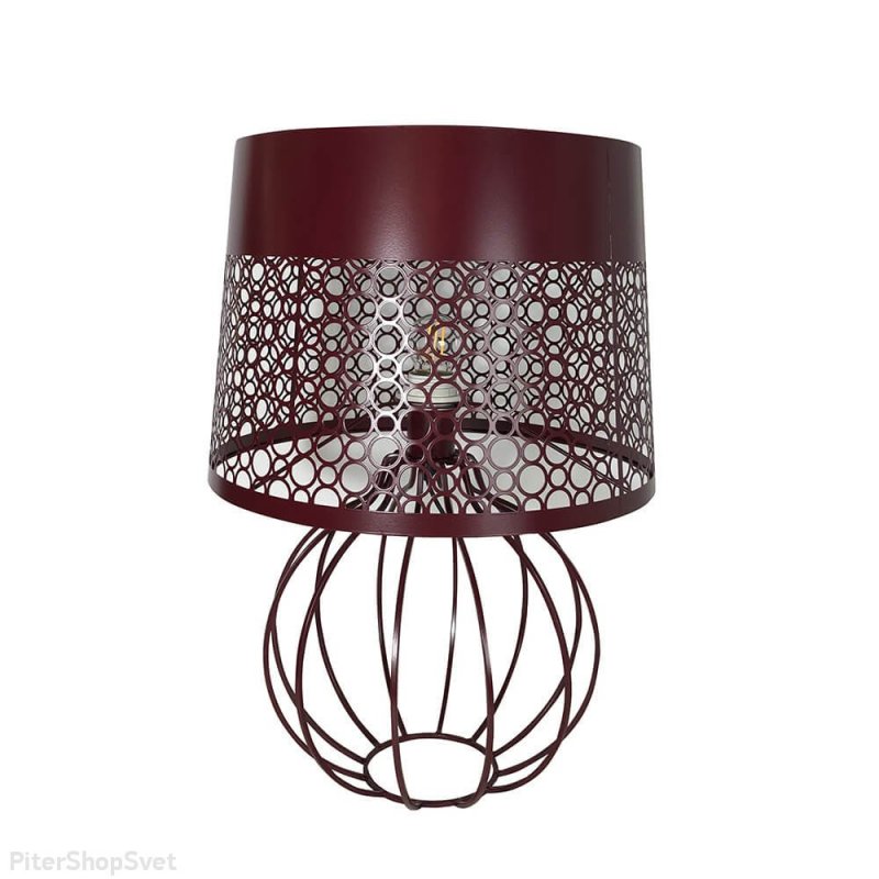 Металлическая настольная лампа бордового цвета «Карвед» 39103.04.12.01B