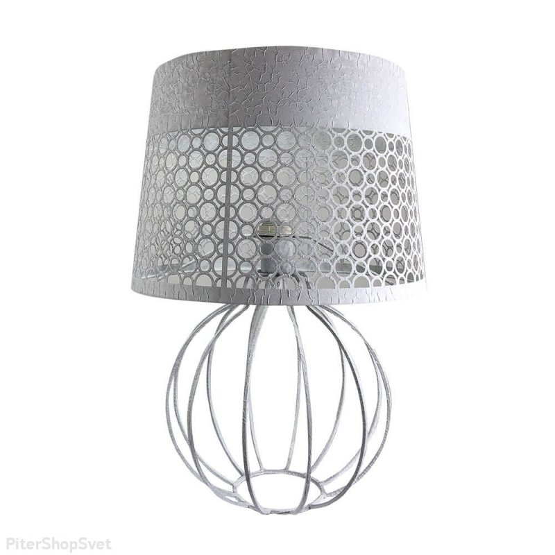 Металлическая настольная лампа белого цвета «Карвед» 39103.04.17.01B