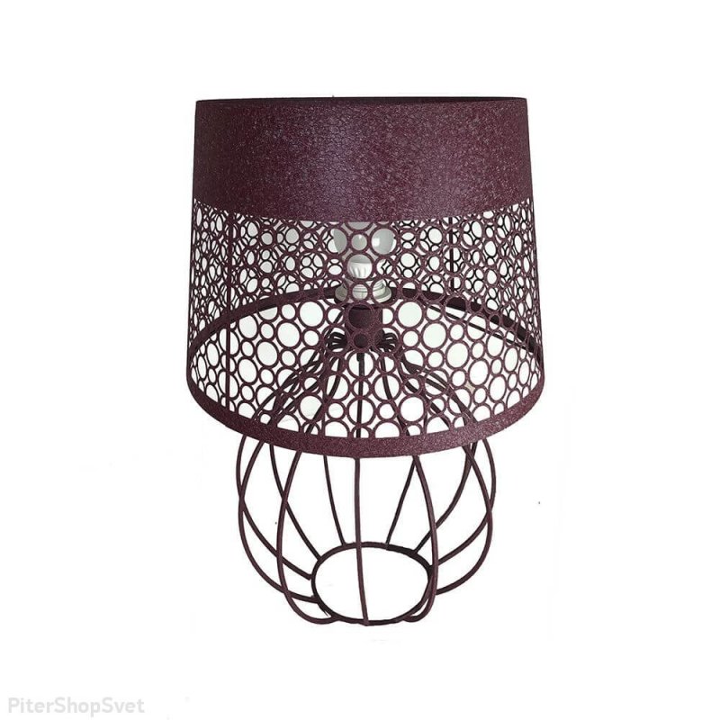 Бордовая настольная лампа из металла «Карвед» 39103.04.68.01B