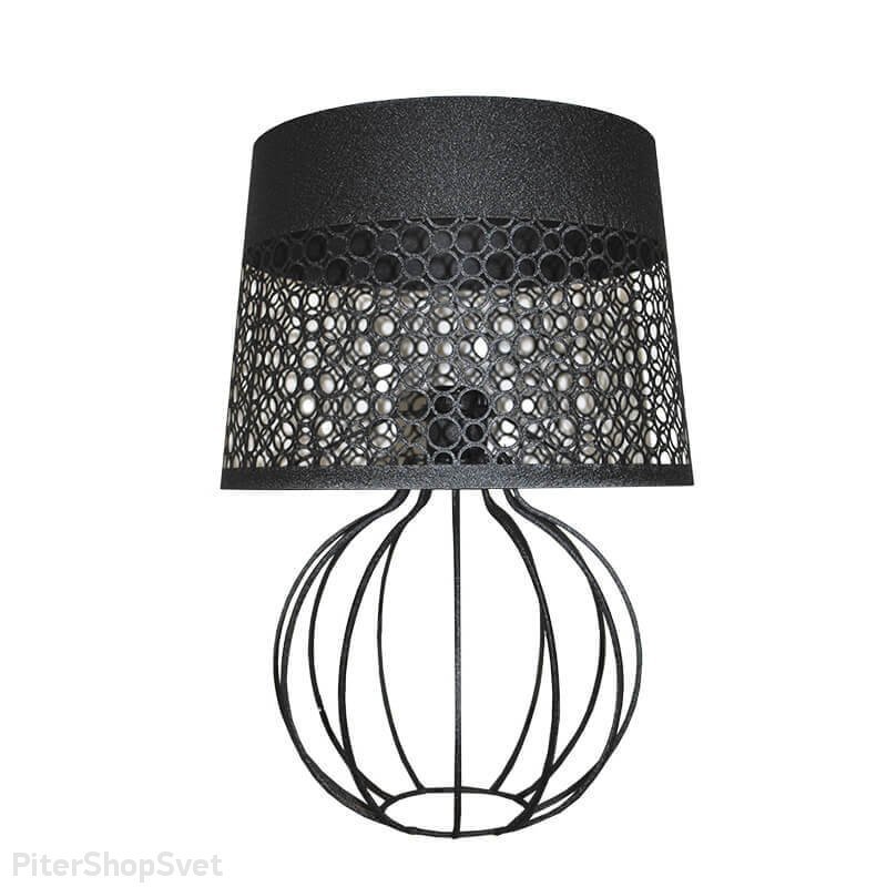 Чёрная металлическая настольная лампа «Карвед» 39103.04.80.01B