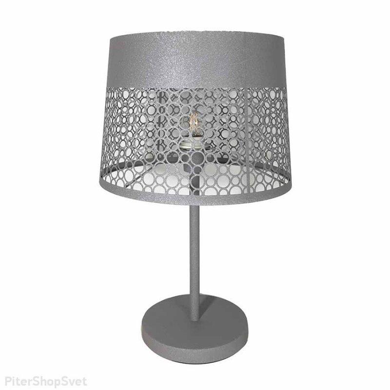 Серая настольная лампа из металла «Карвед» 39103.04.84.01C