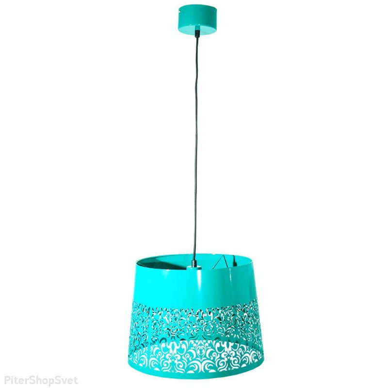 Подвесной светильник бирюзового цвета «Карвед» 39104.01.44.01