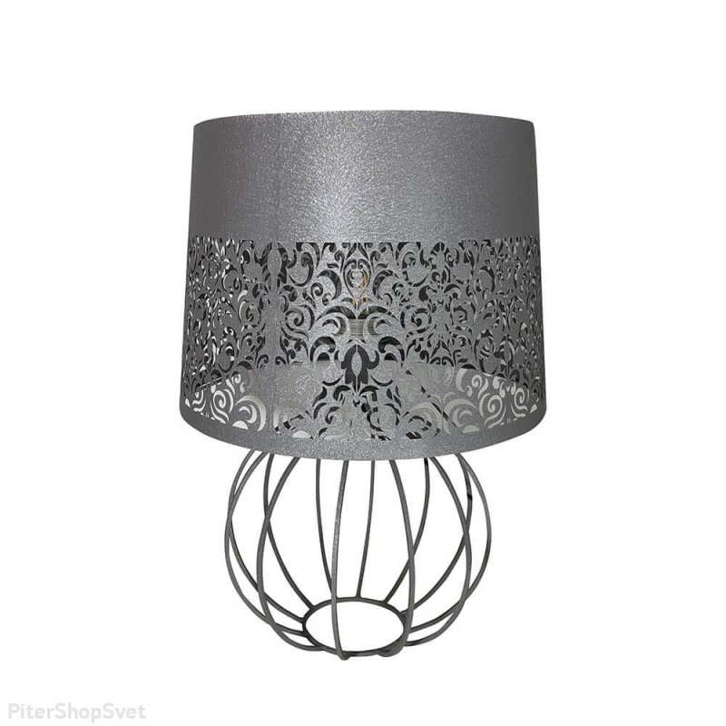 Серая настольная лампа из металла «Карвед» 39104.04.84.01B