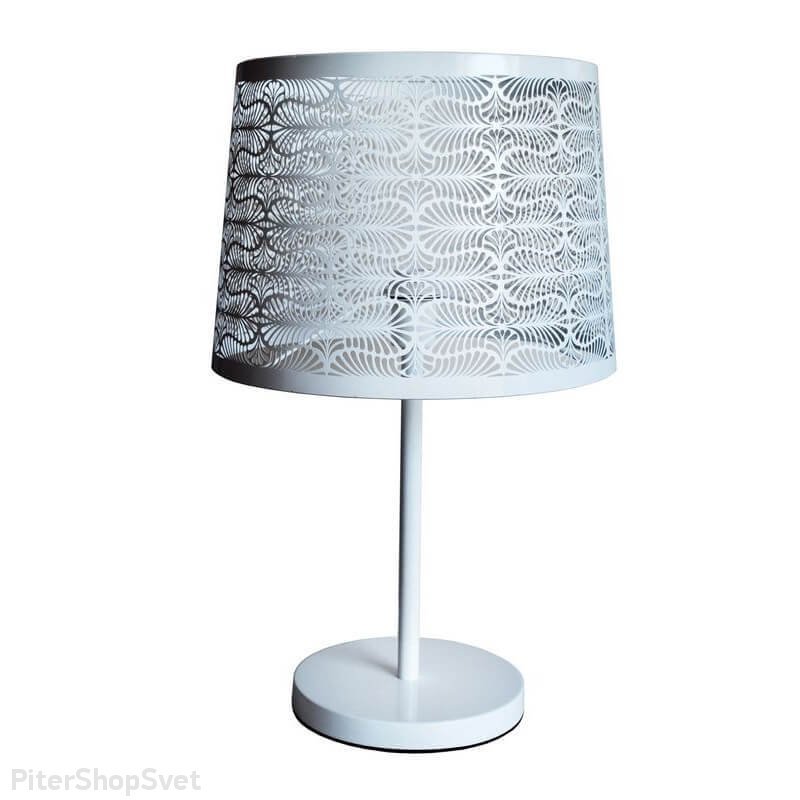 Белая настольная лампа из металла «Карвед» 39105.04.09.01C