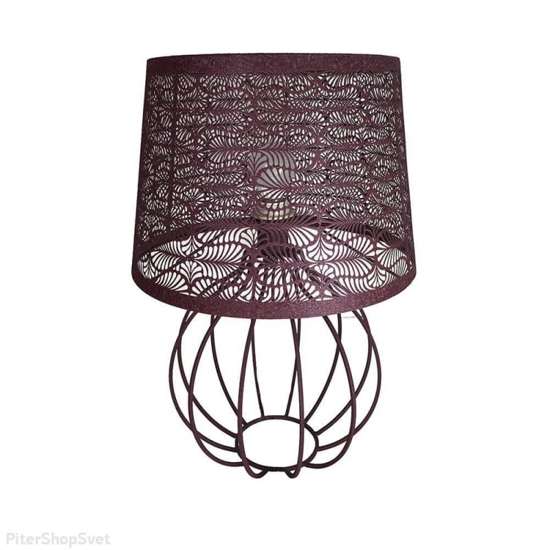 Бордовая настольная лампа из металла «Карвед» 39105.04.68.01B