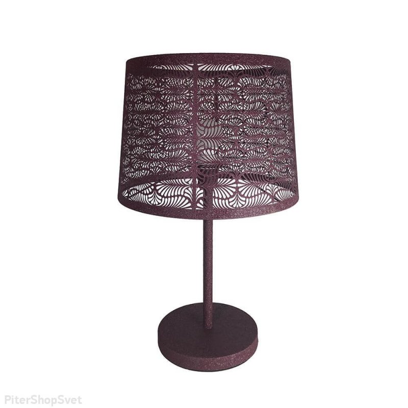 Бордовая настольная лампа из металла «Карвед» 39105.04.68.01C