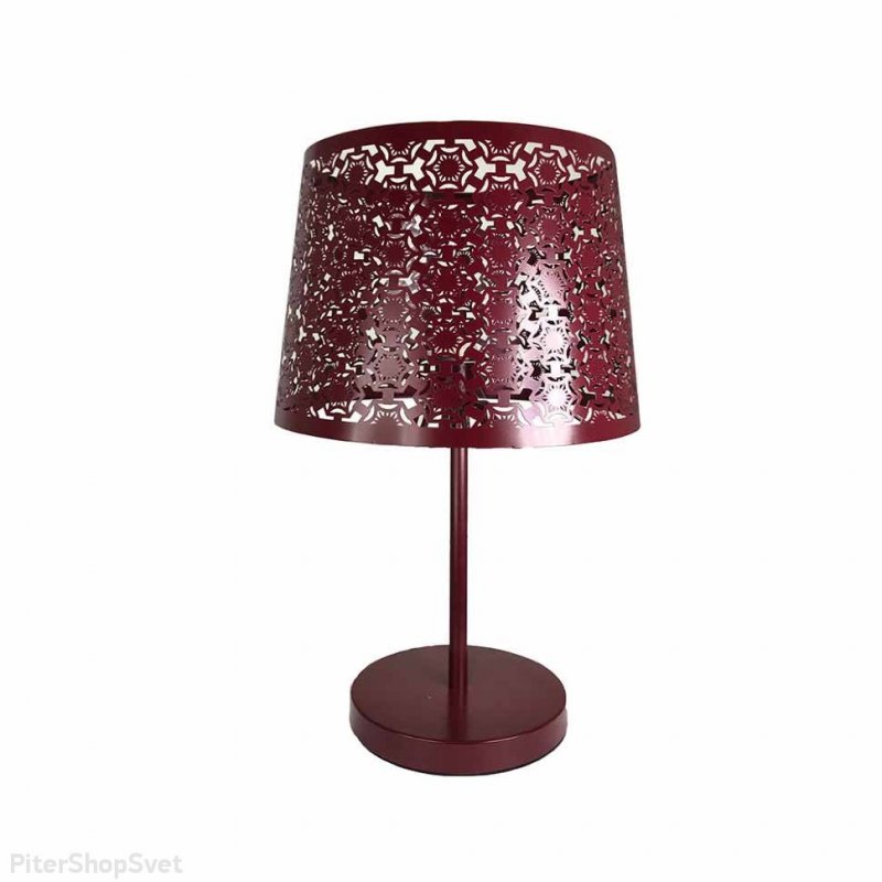 Бордовая настольная лампа «Карвед» 39106.04.12.01C