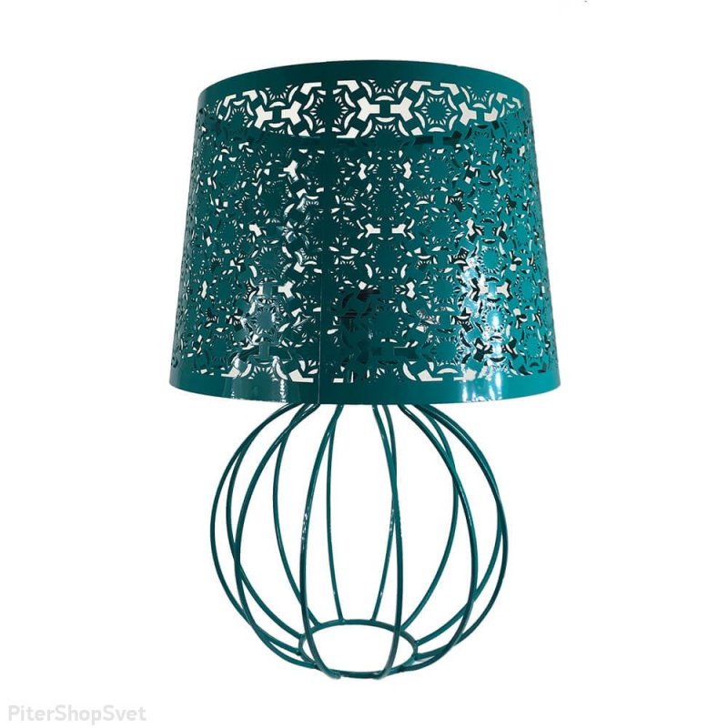 Бирюзовая настольная лампа «Карвед» 39106.04.44.01B