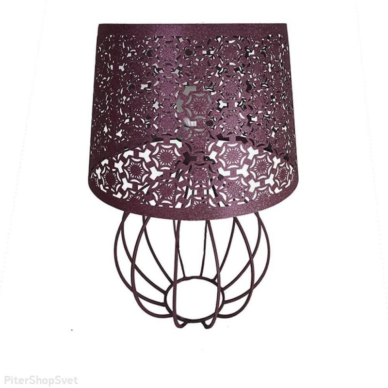 Металлическая настольная лампа бордового цвета «Карвед» 39106.04.68.01B