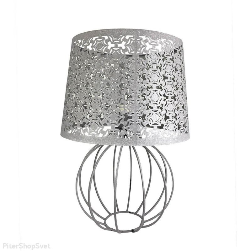 Серая настольная лампа из металла «Карвед» 39106.04.84.01B