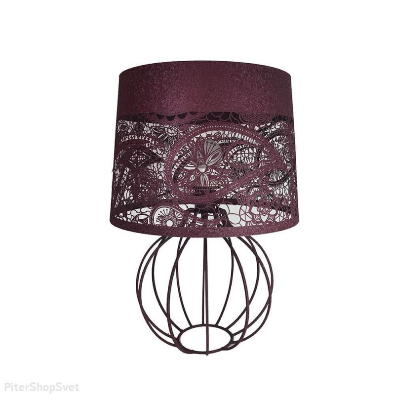 Бордовая настольная лампа «Карвед» 39107.04.68.01B