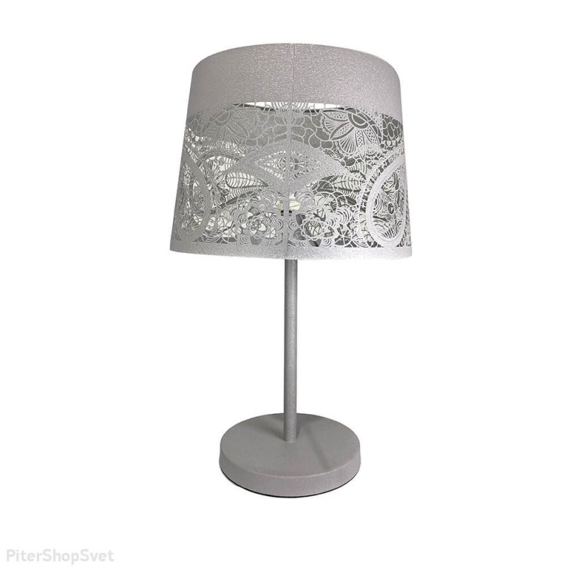 Серая настольная лампа из металла «Карвед» 39107.04.84.01C