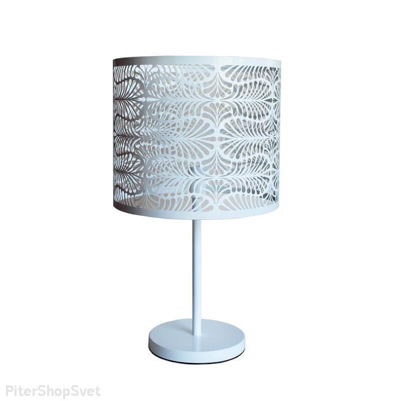 Белая настольная лампа из металла «Карвед» 39205.04.09.01C