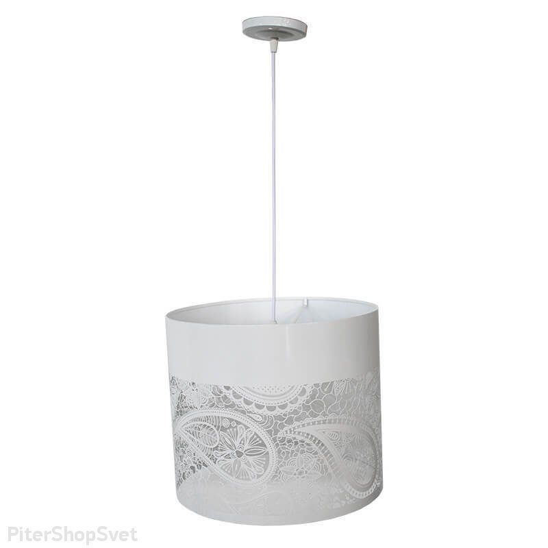 Подвесной светильник белого цвета с узором «Карвед» 39207.01.09.01