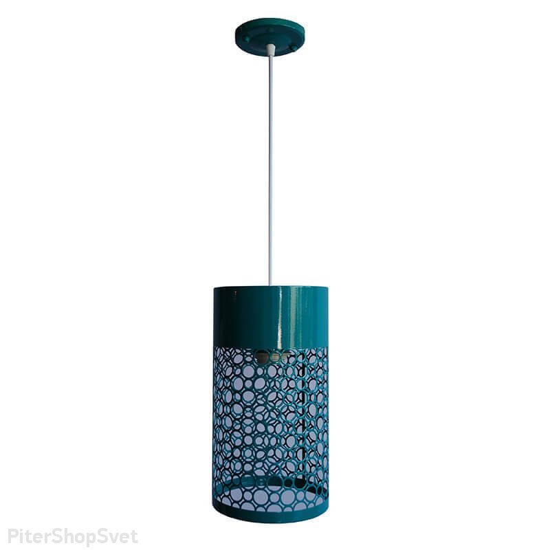 Подвесной светильник бирюзового цвета «Карвед» 39303.01.44.01