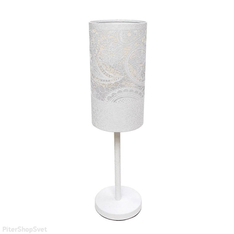 Металлическая настольная лампа с узорчатым абажуром «Карвед» 39307.04.17.01F