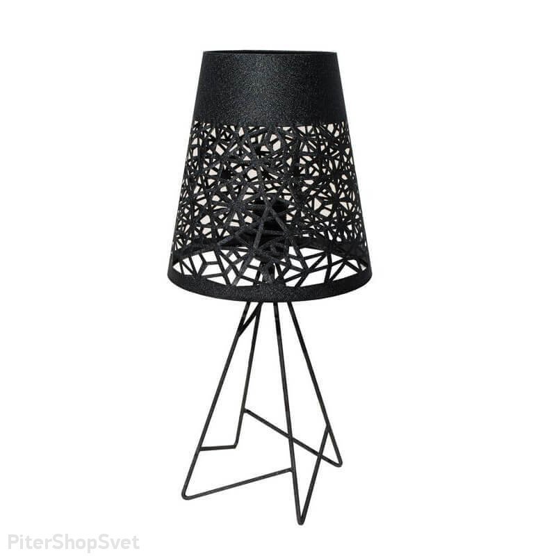 Чёрная настольная лампа из металла «Карвед» 39402.04.80.01D