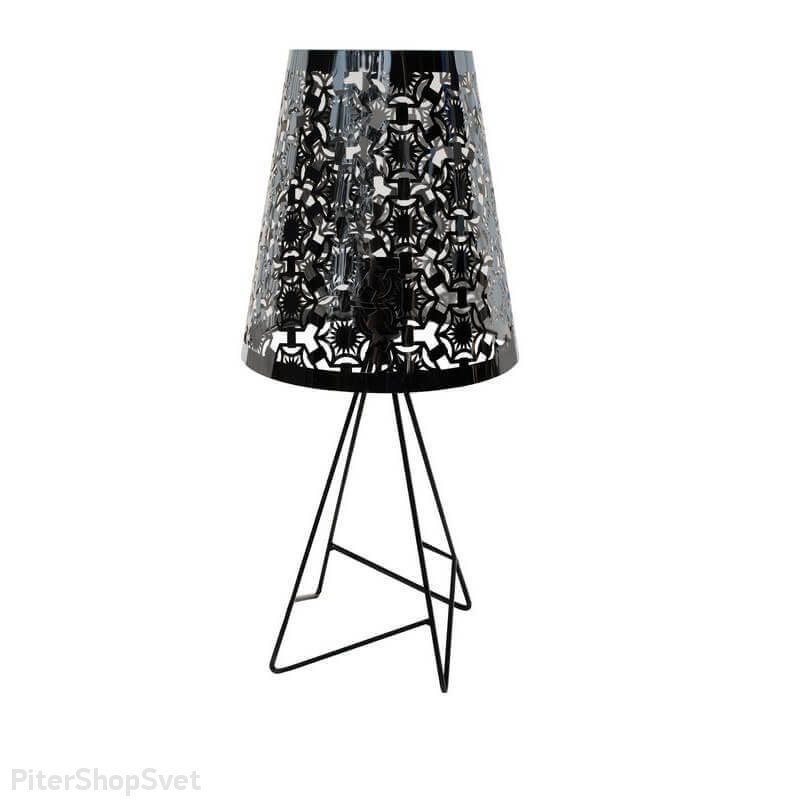 Хромированная настольная лампа с металлическим абажуром «Карвед» 39406.04.03.01D