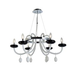 Металлическая люстра со стеклянными подсвечниками SP 014/6S (Cromo/Negro)