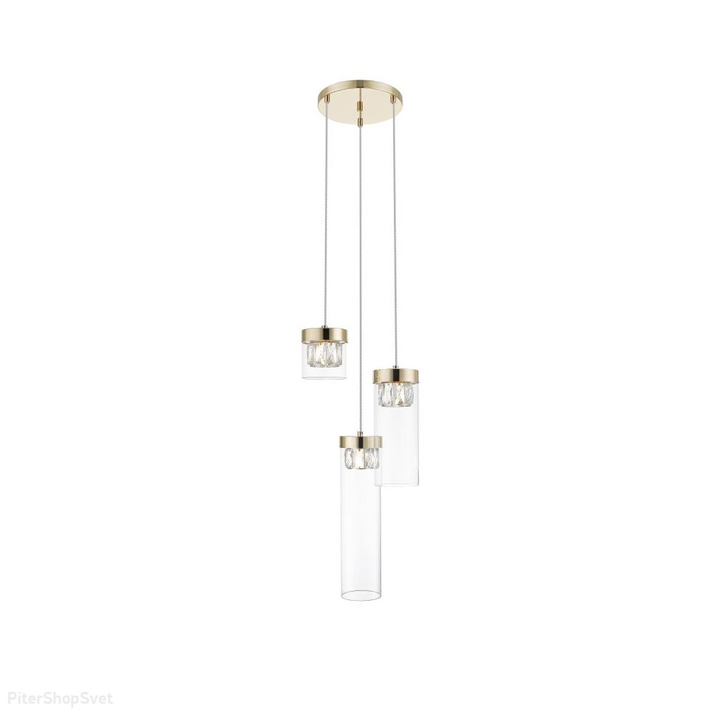 Тройной светильник с подвесами на круглом основании 1079-3PL