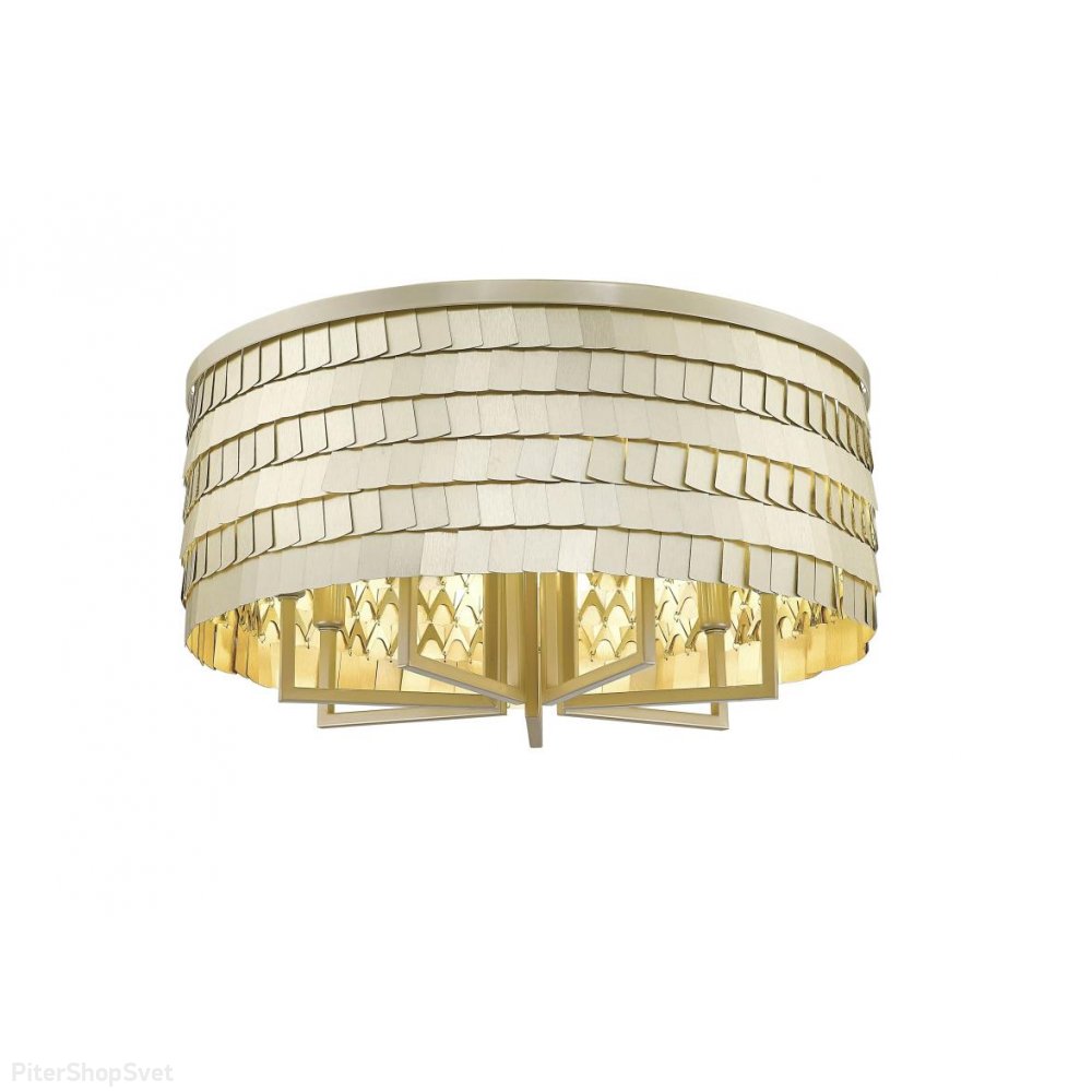 Металлический круглый потолочный светильник барабан из чешуек 1093-7CL