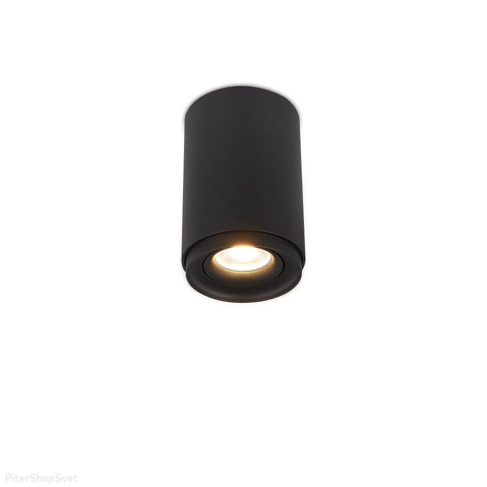 Чёрный накладной потолочный светильник цилиндр 2065-1CLB