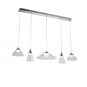 Светодиодный светильник с подвесами на длинном основании