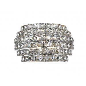 Хромированное настенное бра с хрусталём