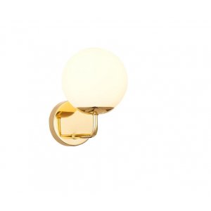 Золотой настенный светильник с плафоном шар