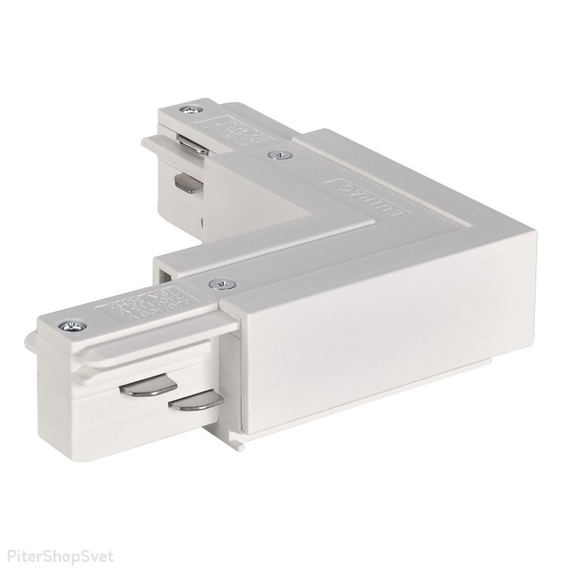 L-коннектор с разъемом подвода питания, 16А макс., "земля" по внутр. углу «3Ph Eutrac» 145681