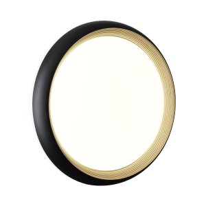 Чёрно-золотая круглая светодиодная потолочная люстра «TOFIQ BLACK»
