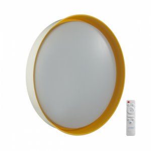 Бело-жёлтая круглая светодиодная потолочная люстра 70Вт с пультом «Yellow»
