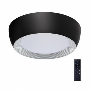 Чёрно-белая круглая светодиодная потолочная люстра 54Вт с пультом «Cronus»